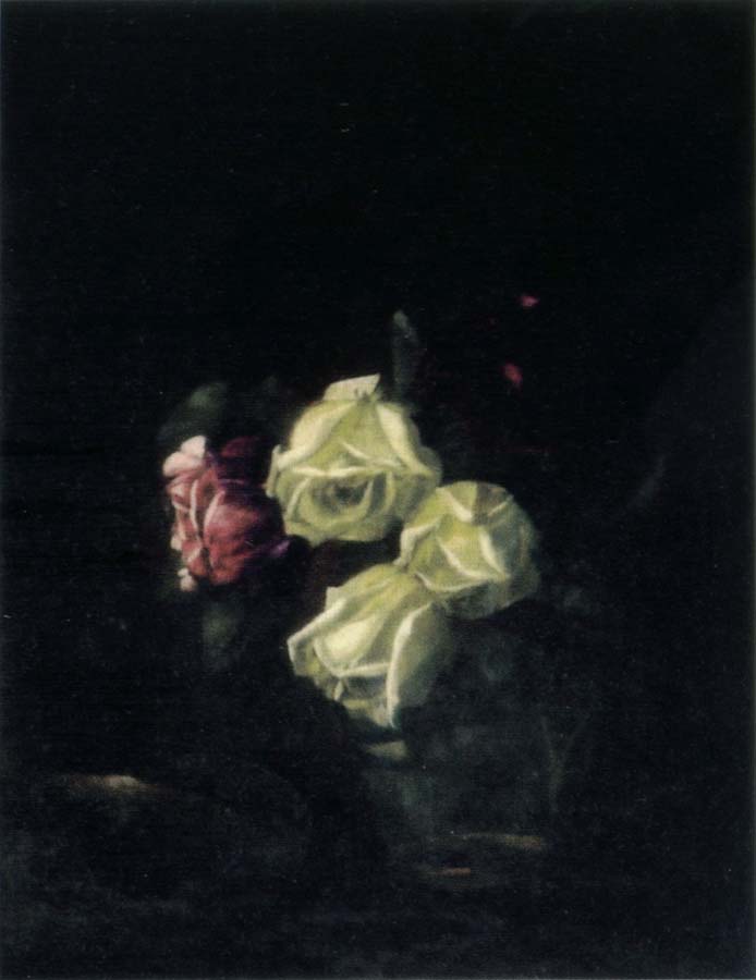 Hirst, Claude Raguet Roses in a Glass Pitcher with Decorative Metal Plate